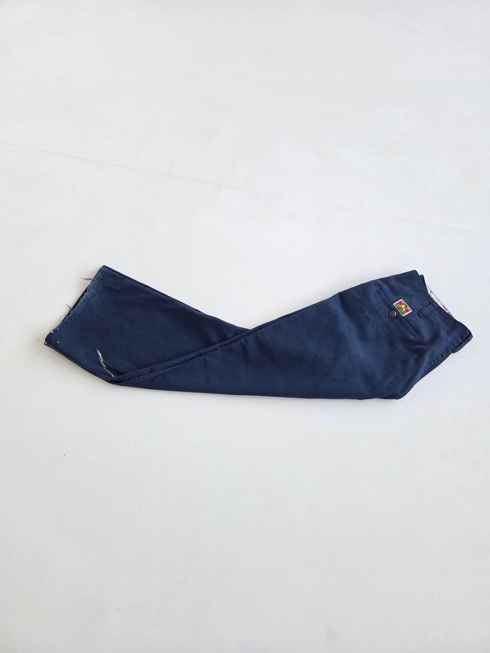 Vintage Ben Davis Navy Work Pants W34 L27 Paint Splatter Distressed Straight Leg